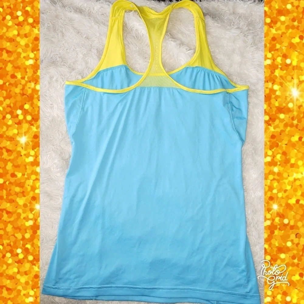 💋Adidas Small climacool tank top yellow blue race - Picture 4 of 5
